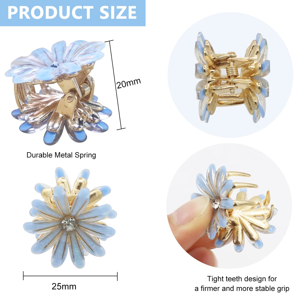 PALAY Mini Hair Clips for Women Claw Hair Clips for Girls Decorative Hair Accessories (Multi D) PALAY Mini Hair Clips for Women Claw Hair Clips for Girls Decorative Hair Accessories (Multi D)